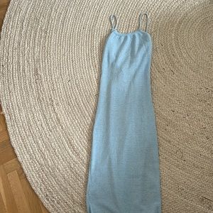 Never Worn: Knit Blue Cross Back Dress